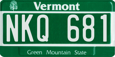 VT license plate NKQ681