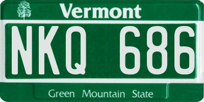 VT license plate NKQ686