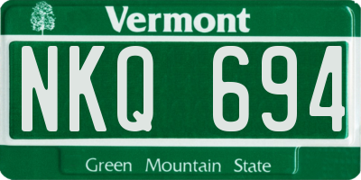 VT license plate NKQ694