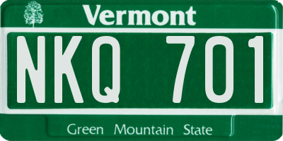 VT license plate NKQ701