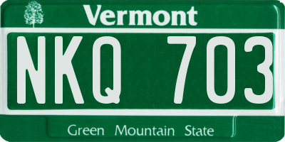 VT license plate NKQ703