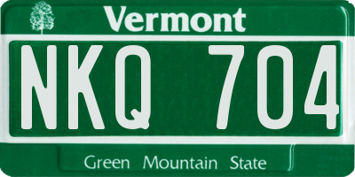 VT license plate NKQ704