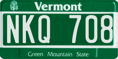 VT license plate NKQ708