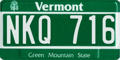 VT license plate NKQ716