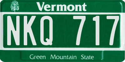 VT license plate NKQ717