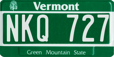VT license plate NKQ727