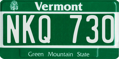 VT license plate NKQ730