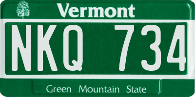VT license plate NKQ734