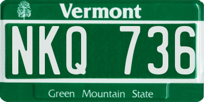 VT license plate NKQ736