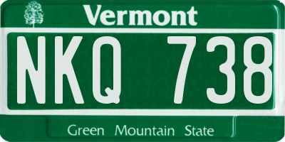 VT license plate NKQ738