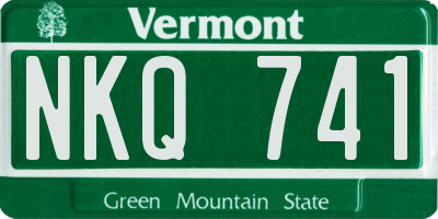 VT license plate NKQ741