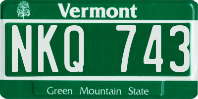 VT license plate NKQ743