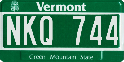 VT license plate NKQ744