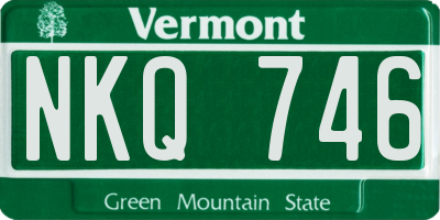 VT license plate NKQ746