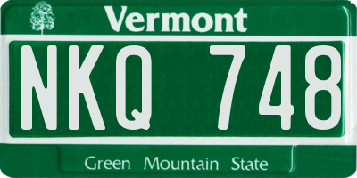 VT license plate NKQ748