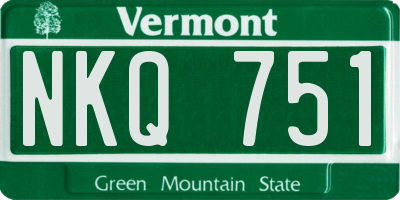 VT license plate NKQ751