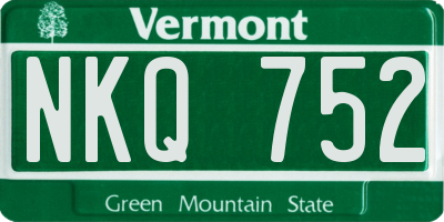 VT license plate NKQ752
