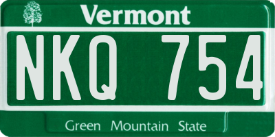 VT license plate NKQ754