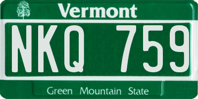 VT license plate NKQ759
