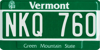 VT license plate NKQ760