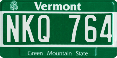 VT license plate NKQ764