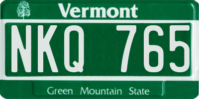 VT license plate NKQ765