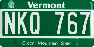 VT license plate NKQ767