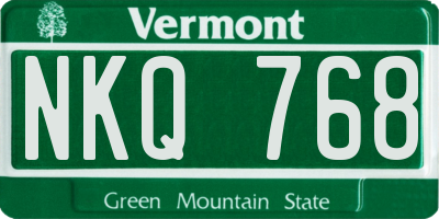 VT license plate NKQ768