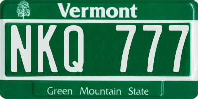 VT license plate NKQ777