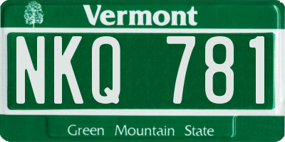 VT license plate NKQ781
