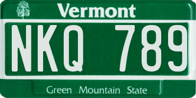 VT license plate NKQ789