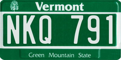 VT license plate NKQ791