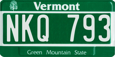 VT license plate NKQ793