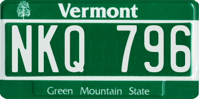 VT license plate NKQ796