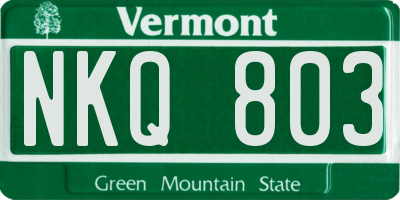 VT license plate NKQ803