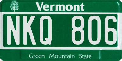 VT license plate NKQ806