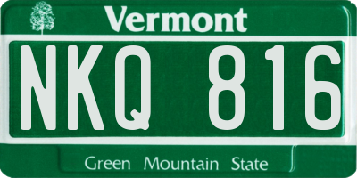 VT license plate NKQ816