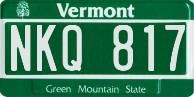 VT license plate NKQ817