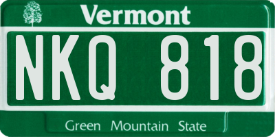 VT license plate NKQ818