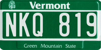 VT license plate NKQ819