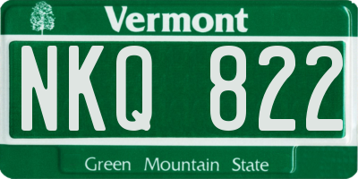 VT license plate NKQ822