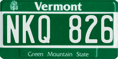 VT license plate NKQ826