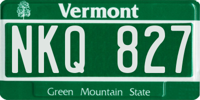 VT license plate NKQ827