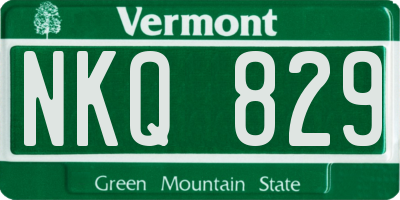 VT license plate NKQ829