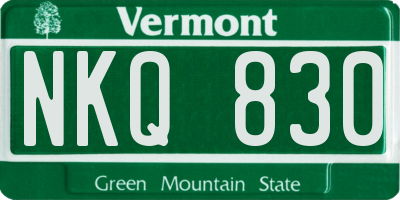 VT license plate NKQ830
