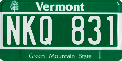 VT license plate NKQ831