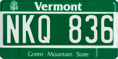 VT license plate NKQ836