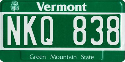 VT license plate NKQ838