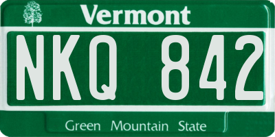 VT license plate NKQ842