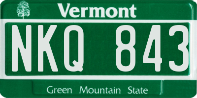 VT license plate NKQ843